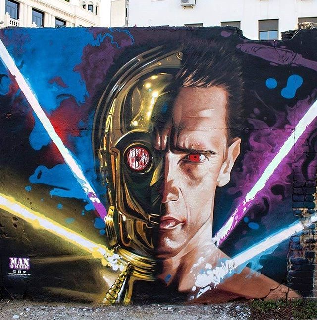 SASML_'s tweet photo. • ARTIST . MAN O MATIC • ◦ C3P800 ◦
location: Huelva, Spain
@streetartsavemylife
@manomaticone
#manomatic #huelva #spain #graffiti #c3po #starwars #arnoldscherwazenegger #exterminator #xterminator #wall #mural #urbanart #streetart #streetartsavemylife #sasml https://t.co/YjnVnhOQd7