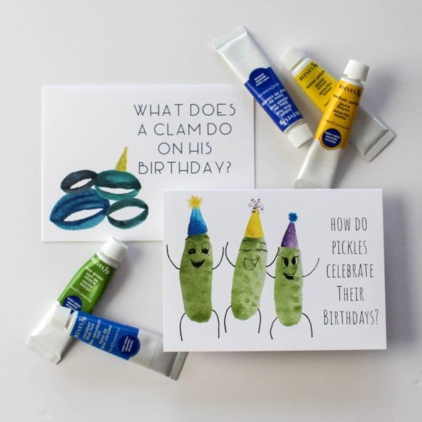 CafeNotesCo's tweet photo. Birthdays are always better with punny cards, am I right? ⠀
.⠀
.⠀
.⠀
.⠀
.⠀
.⠀
.⠀
#birthdaycards #birthdayjokes #clamjoke #picklejoke #funnycards #jokecards #puns #pickles #sendcardsnottexts #writemorerightnow #papernerd #stationerylife #makersgon… https://t.co/RB0y23DNsX https://t.co/nJX0C5wtne