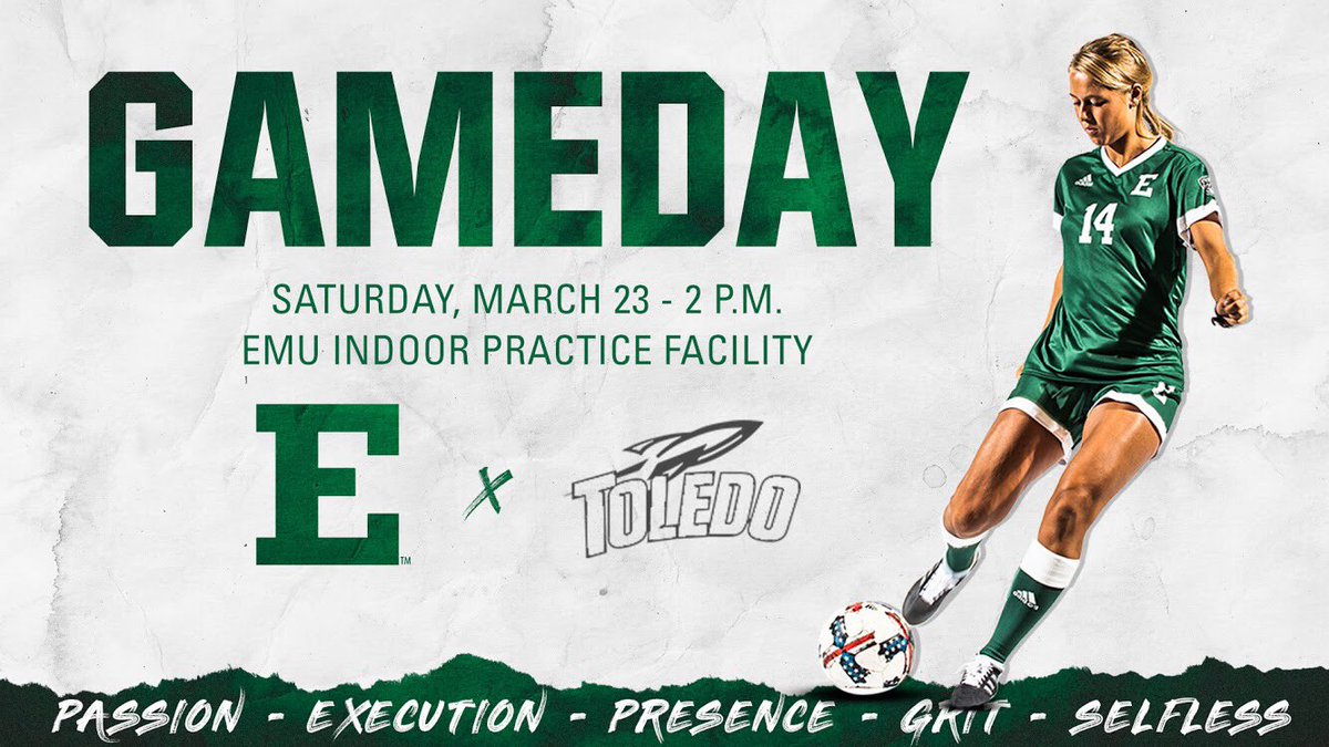 EMUSoccer's tweet photo. ⚽️ is 🔙 in Ypsilanti ‼️

🆚 Toledo
📍EMU Indoor Practice Facility
⏰ 2 p.m

#EMUEagles | #RaiseYourBar https://t.co/Irpo13bkCO