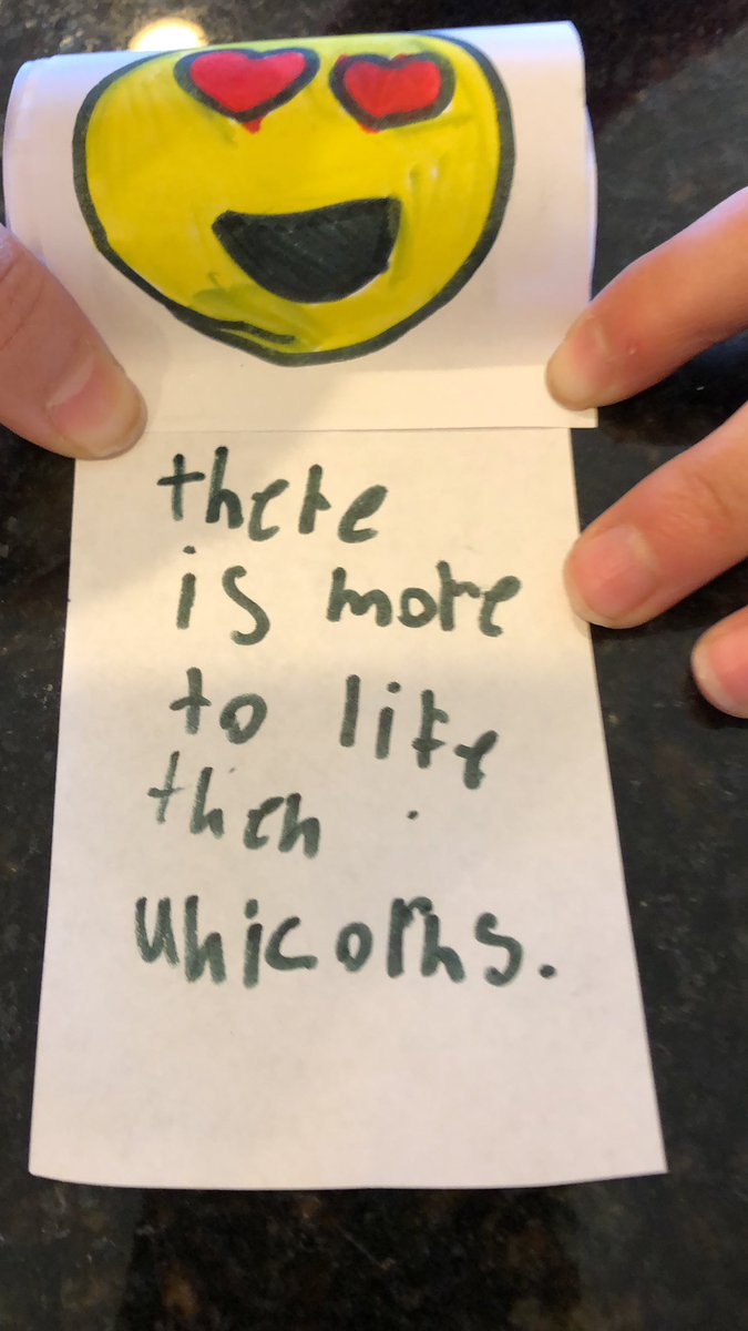My daughter just told me she made up a new quote, “there is more to life than unicorns.”  When asking what this means, she said “life isn’t always about getting what you want. Even if you don’t get everything you want, you should still be happy.”  #attitudeofgratitude