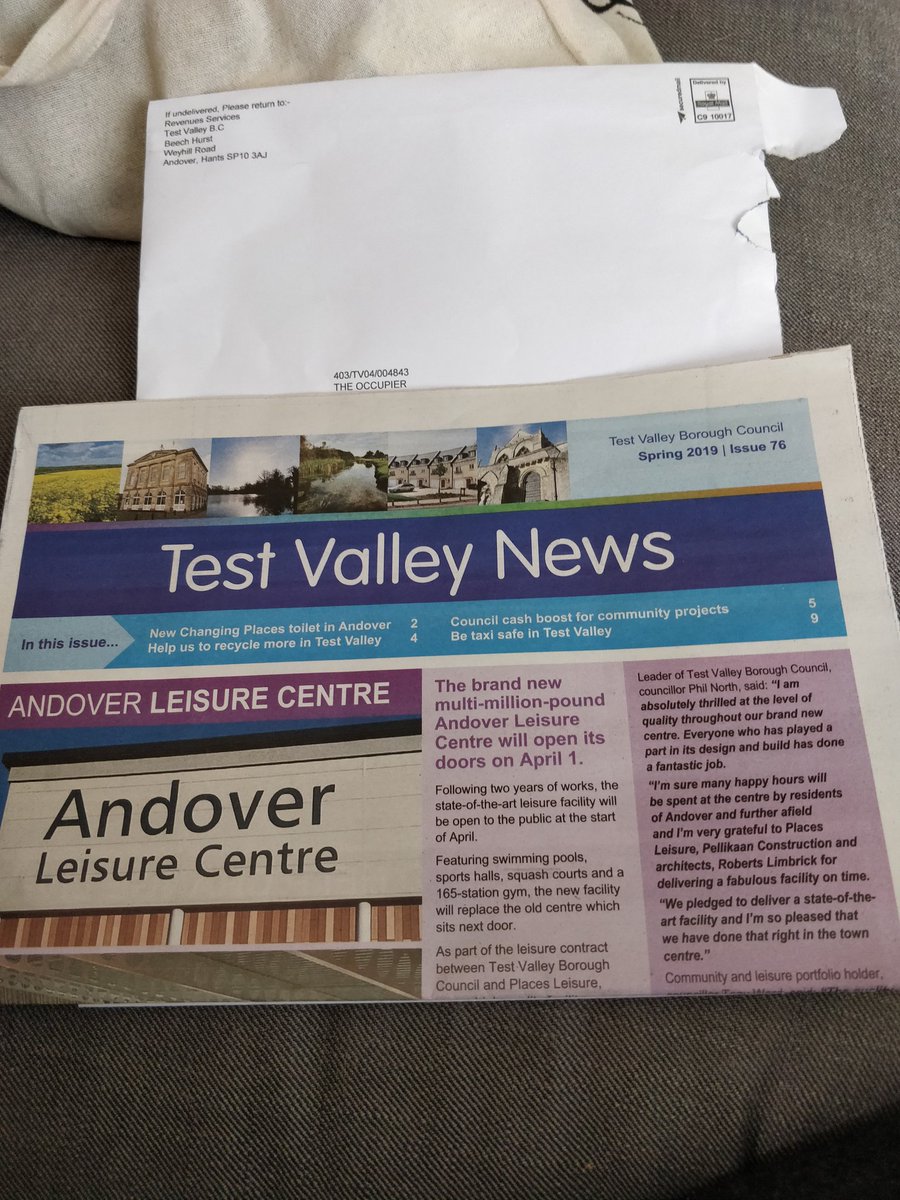 julzmuirhead's tweet photo. @TestValleyBC waste of Council Tax payers money sending out Test Valley News in an envelope 😠 https://t.co/3uzoLblnKC