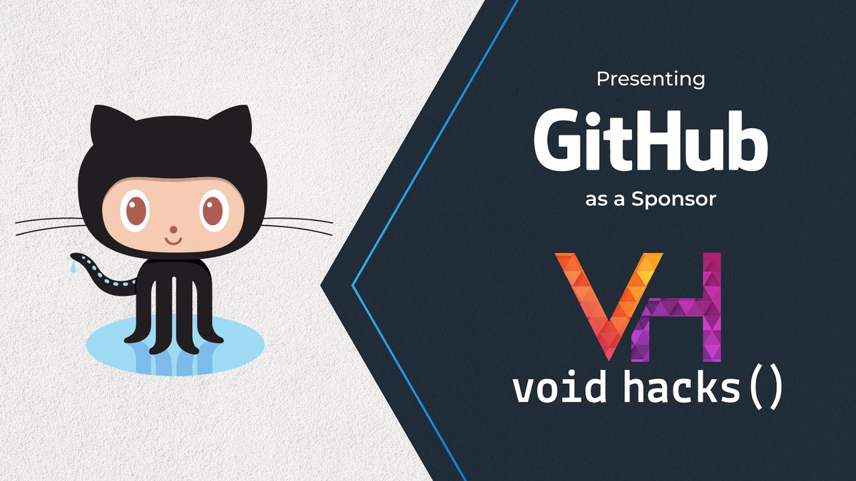 voidhacks20's tweet photo. Hey all,
We are glad to announce that GITHUB is our second official sponsor! 😁
GitHub is a web-based hosting service for version control using Git. It is mostly used for computer code. It offers all of the distributed version control and source code management functionality. https://t.co/3T44DiZO9W
