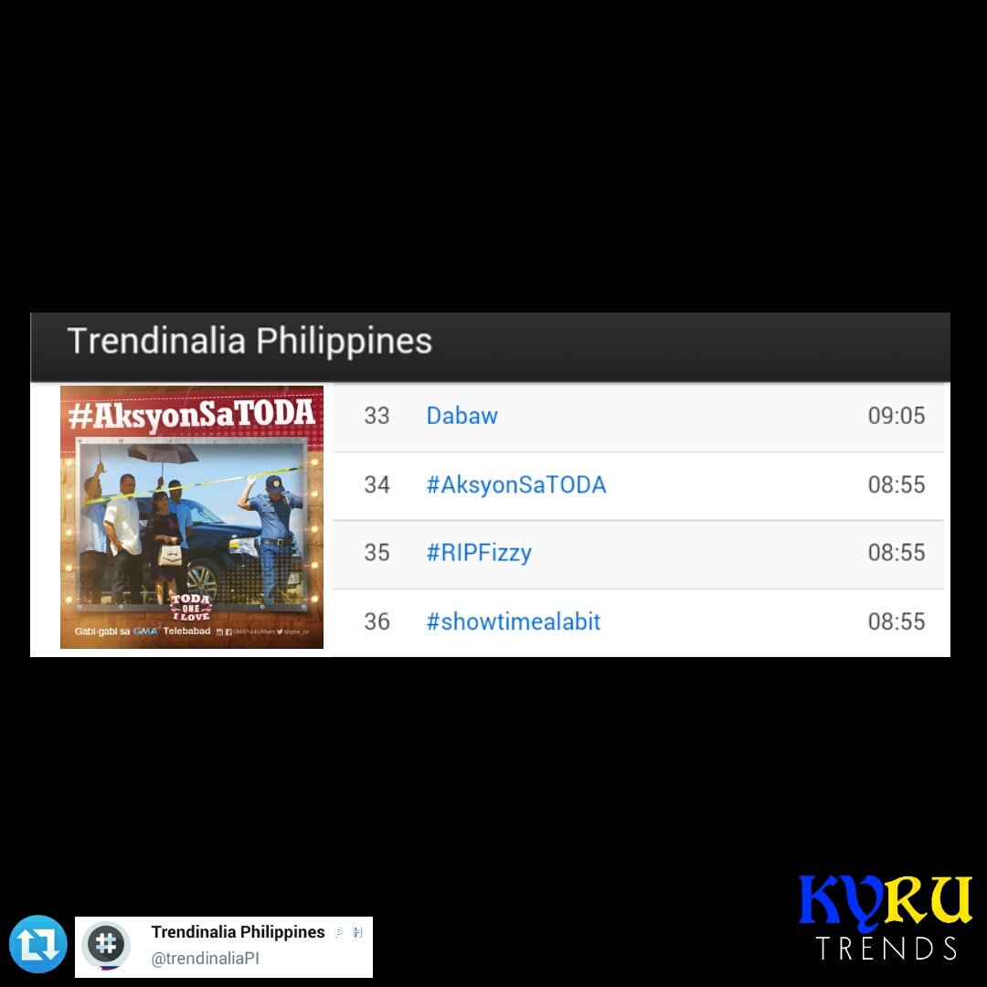 KaiReux's tweet photo. Trends : 03.16.19
#AksyonSaTODA - 34th spot NW https://t.co/QZ07MiVW0f