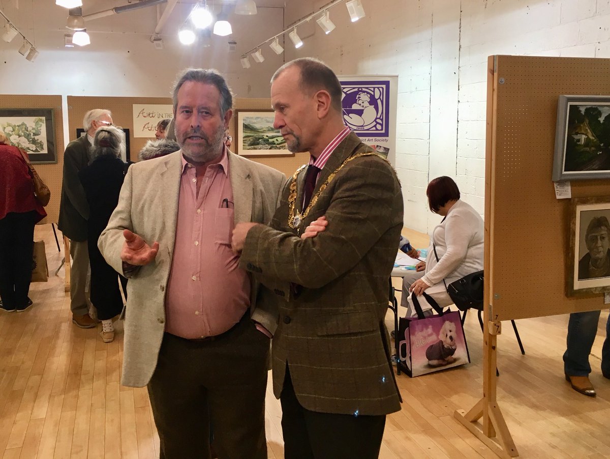 FutureFace's tweet image. The Mayor of Kettering and Friends Chairman chatting at our ART works Grand Opening today