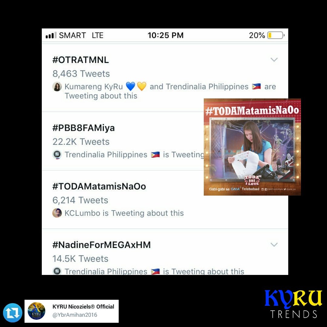 KaiReux's tweet photo. Trends : 03.21.19
#TODAMatamisNaOo - 91st spot NW
          - 6th spot [ tailored trends ] https://t.co/Z5Pwd4a6Va