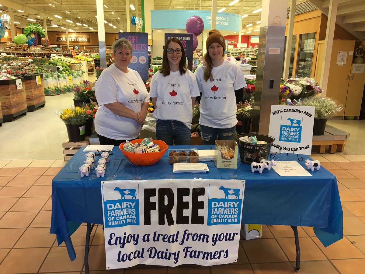 Free Milk and cookie day here at superstore on rothesay avenue in Saint John!! Come meet your dairy farmers #100Canadian #meetafarmer #DairyfarmersofCanada
