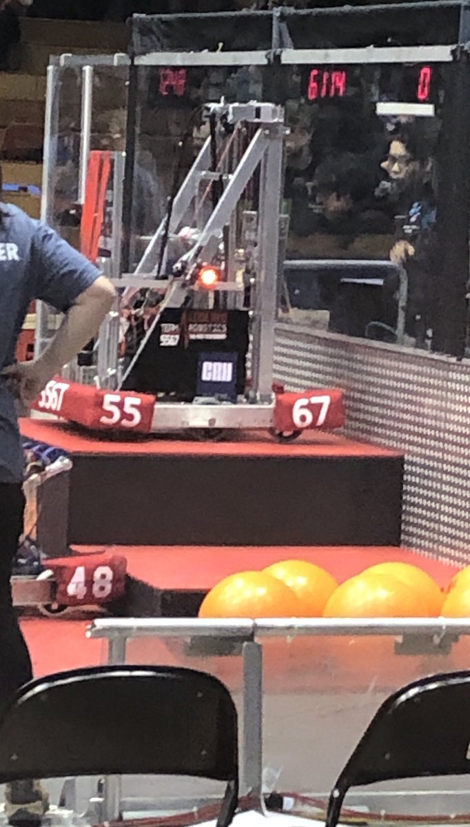 JasonSalhaney's tweet photo. Milan High School winning their qualifying matches. Climbing to the third level!  Way to go! @FIRSTweets #FIRSTLAUNCH2019 @5567CodeRed @masbigreds @Milanhighschool #betterthanrobots https://t.co/ISigsRUN2d