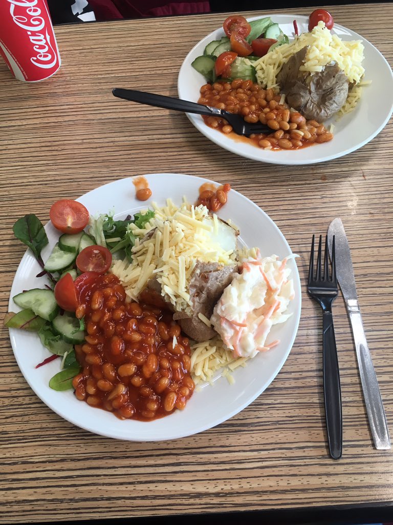 ItsVina_'s tweet photo. @asda Thought I’d treat my nieces to some lunch whilst shopping in your Leicester Abbey Lane store today. So rubbish that we’re having to eat jacket potatoes with a steel knife &amp; a plastic fork because the steel ones have not been washed... WTH ?! 😳😤 #ridiculous https://t.co/uxxC5H5yb1