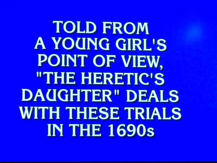 kathleenkent214's tweet image. Oh, sure, it's all fun and games until THIS happens. . .your book is a category on @Jeopardy. Now I'm going to have to step up my game!  Thanks Alex #Trebek and staff member who picked THE HERETIC'S DAUGHTER!
#Salem #writing #historical @mulhollandbooks @littlebrown @thebookgrp