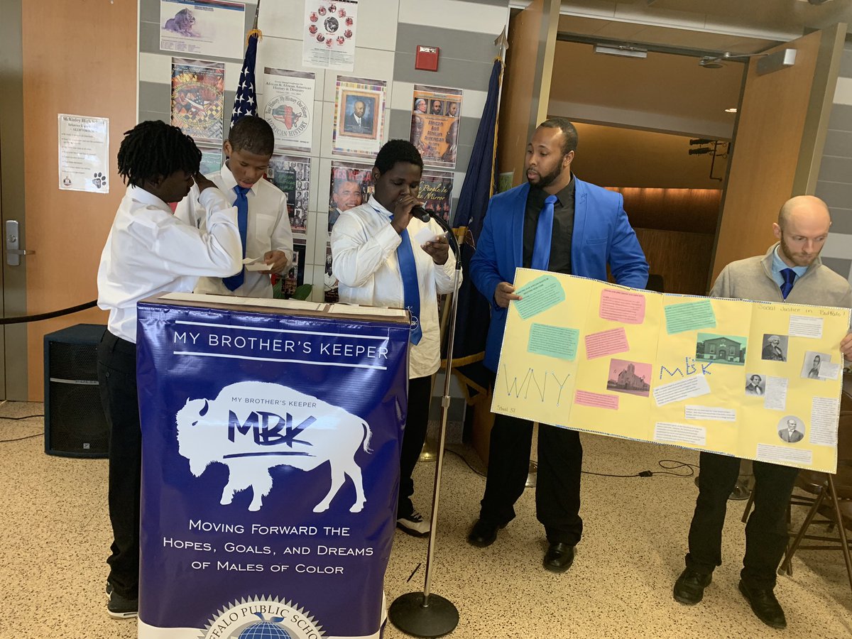 MBKSouthampton's tweet photo. #weareMBK Happening now: MBK scholars present their final projects at MBK Male Academy Closing Ceremony. @NYSMBK @NYSEDNews @Buffalo_Schools @BPTO_BuffPTO @brother_buffalo @BarackObama @YonkersMBK @MBK_Alliance @JohnBKing https://t.co/uzYBOAtjI5