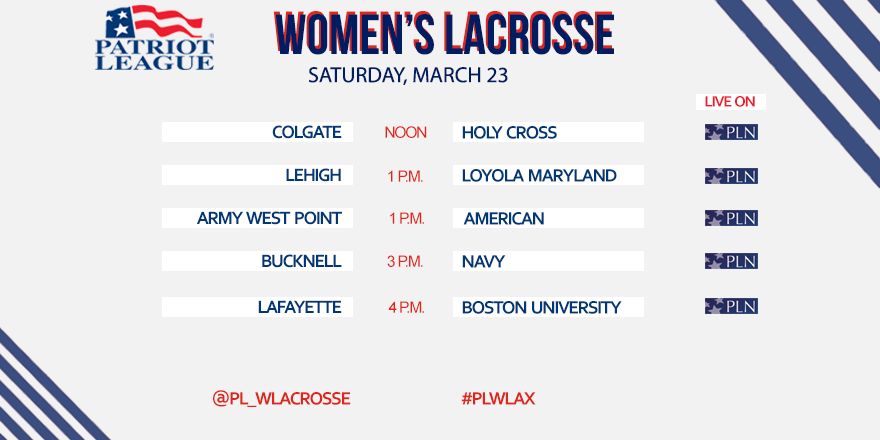 PL_WLacrosse's tweet photo. #PLwlax🥍 League play continues TODAY!
5⃣ League Games
All 5⃣ on @PatriotLeagueTV
@ILWomen @IWLCA https://t.co/4deAfcYNcH