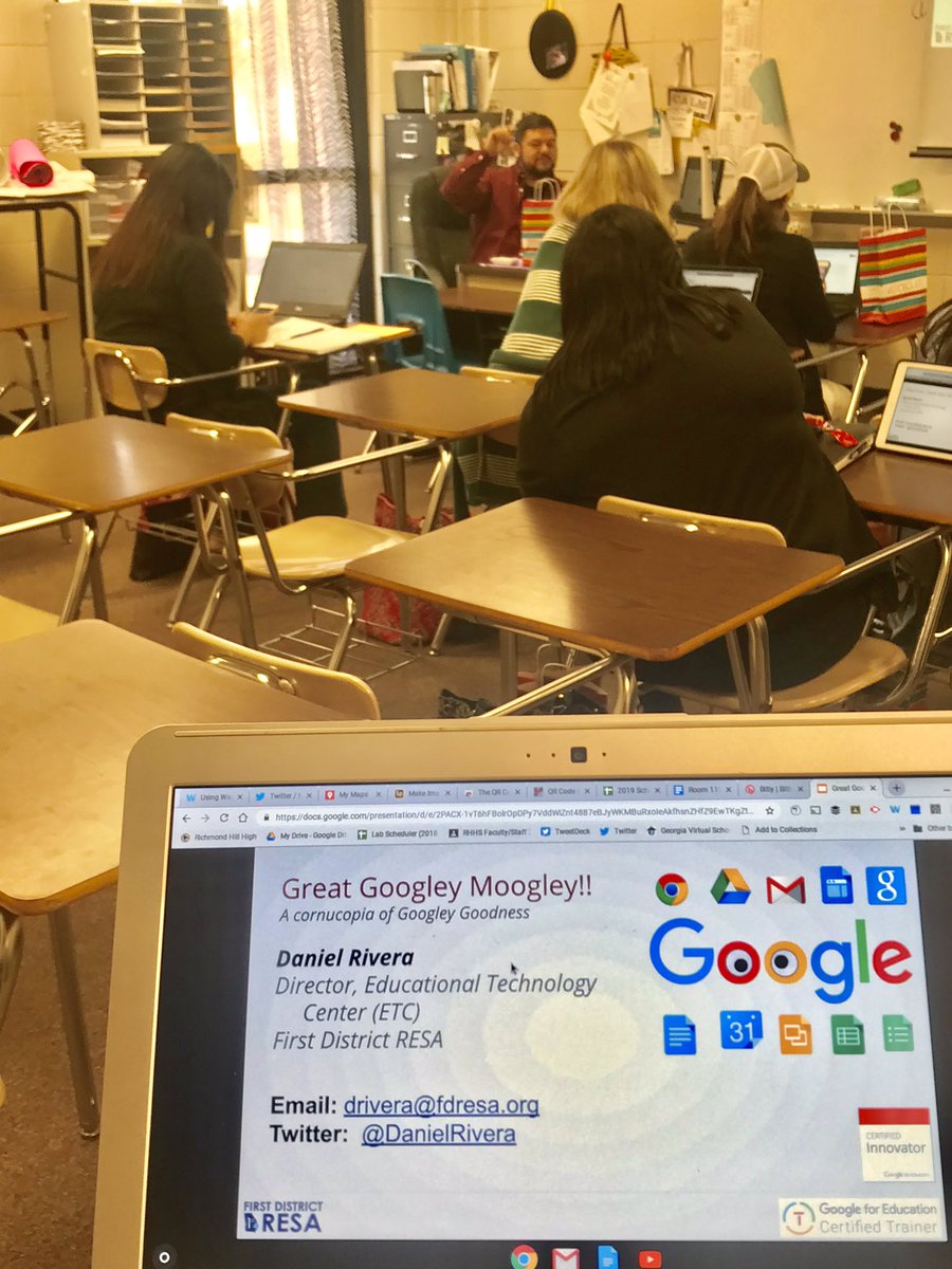 crazymrst's tweet photo. Enjoying the knowledge of the great @danielrivera! #googleymoogley  @GoogleForEdu #EdCampBryan https://t.co/CfrIAttq7Y