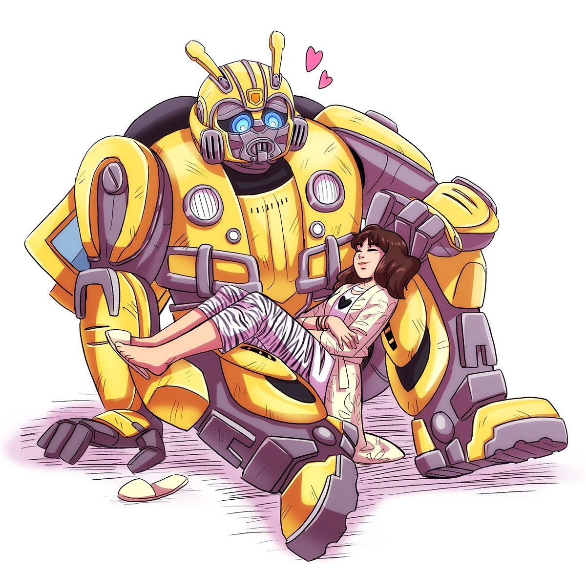 YoukaiYume_Art's tweet photo. Nap in a lap! #bumblebee #charliewatson #bumblebeemovie #bumblebee2018 #transformers #myart #fanart https://t.co/MW0Fpb2QGZ