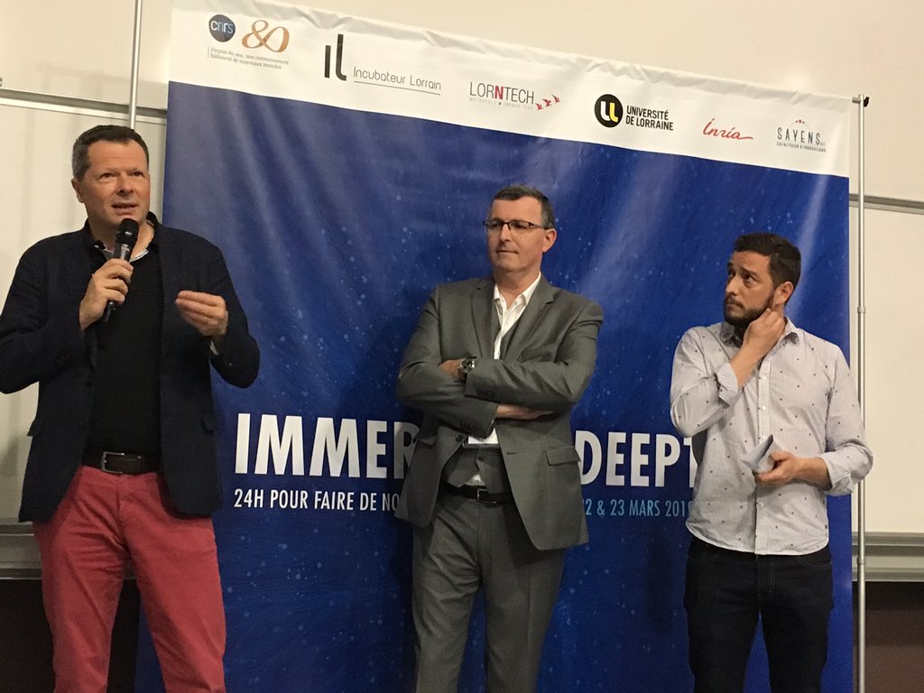 SATT_SAYENS's tweet photo. Nos sponsors ont mis tous les moyens pour réussir #immersiondeeptech Merci : @Grand_Nancy @PlaceaNancy @CaissEpargneGEE @netlooks ! https://t.co/4fwjzyt0Ml