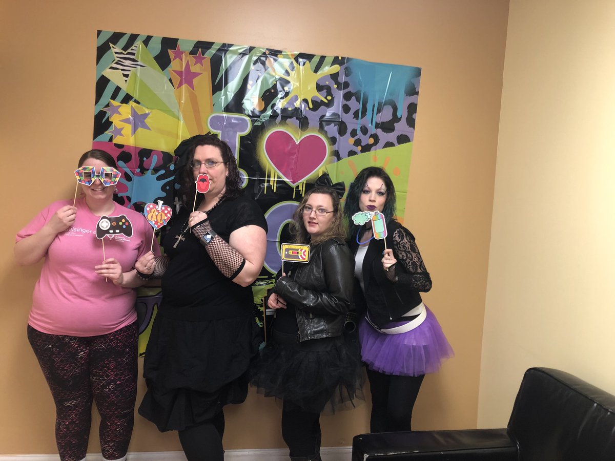Gina_A_G's tweet photo. ASM Michael ran into 3 Madonnas while listening to his boom box! More 80’s shenanigans! @TaiatTHD #6173Rocks #successsharing2019 https://t.co/4aPdmXHDyh