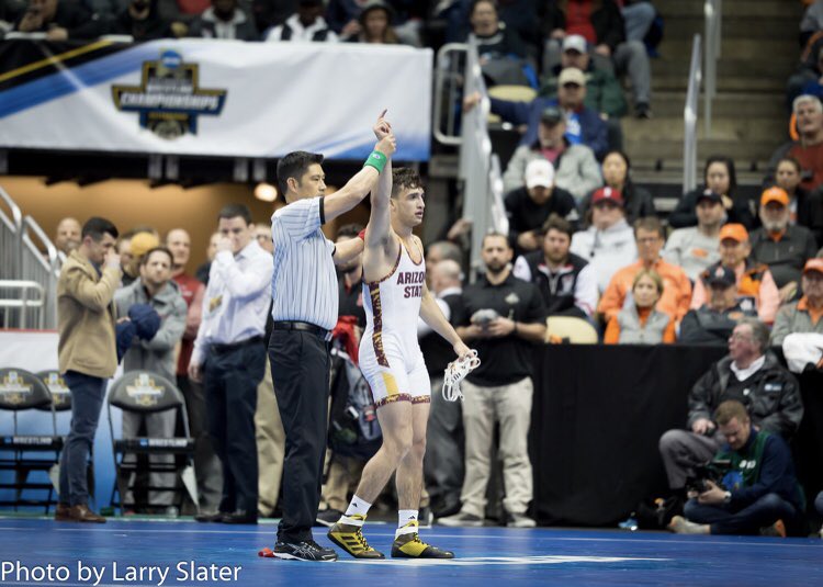 ASUWrestling's tweet photo. Medal round starts now. Let’s do this. 👊
Pagdilao wrestling for 7/8. Shields will wrestle once to determine his placement match.
#SunDevilIntensity 💪 https://t.co/hvuIxVC7pn