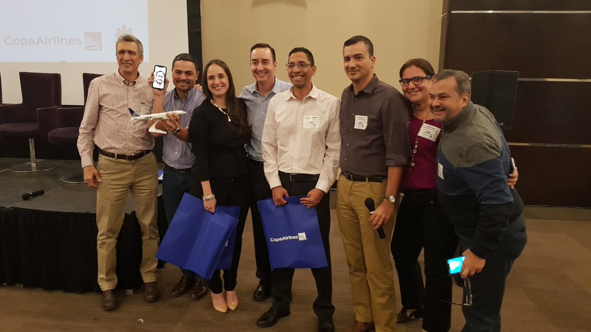 Well deserved Management Recognition to a team of 3 top managers that designed, built, and delivered <a href="/CopaAirlines/">Copa Airlines</a> new Web check-in: Maria Lucia Peraza, Diego Morales, and Edgardo Santamaria. Congrats!