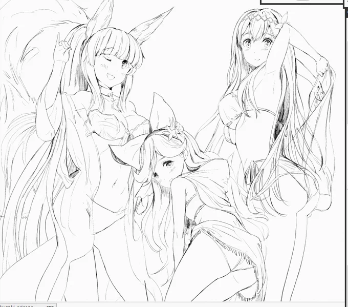 フェスで引いた子線画 