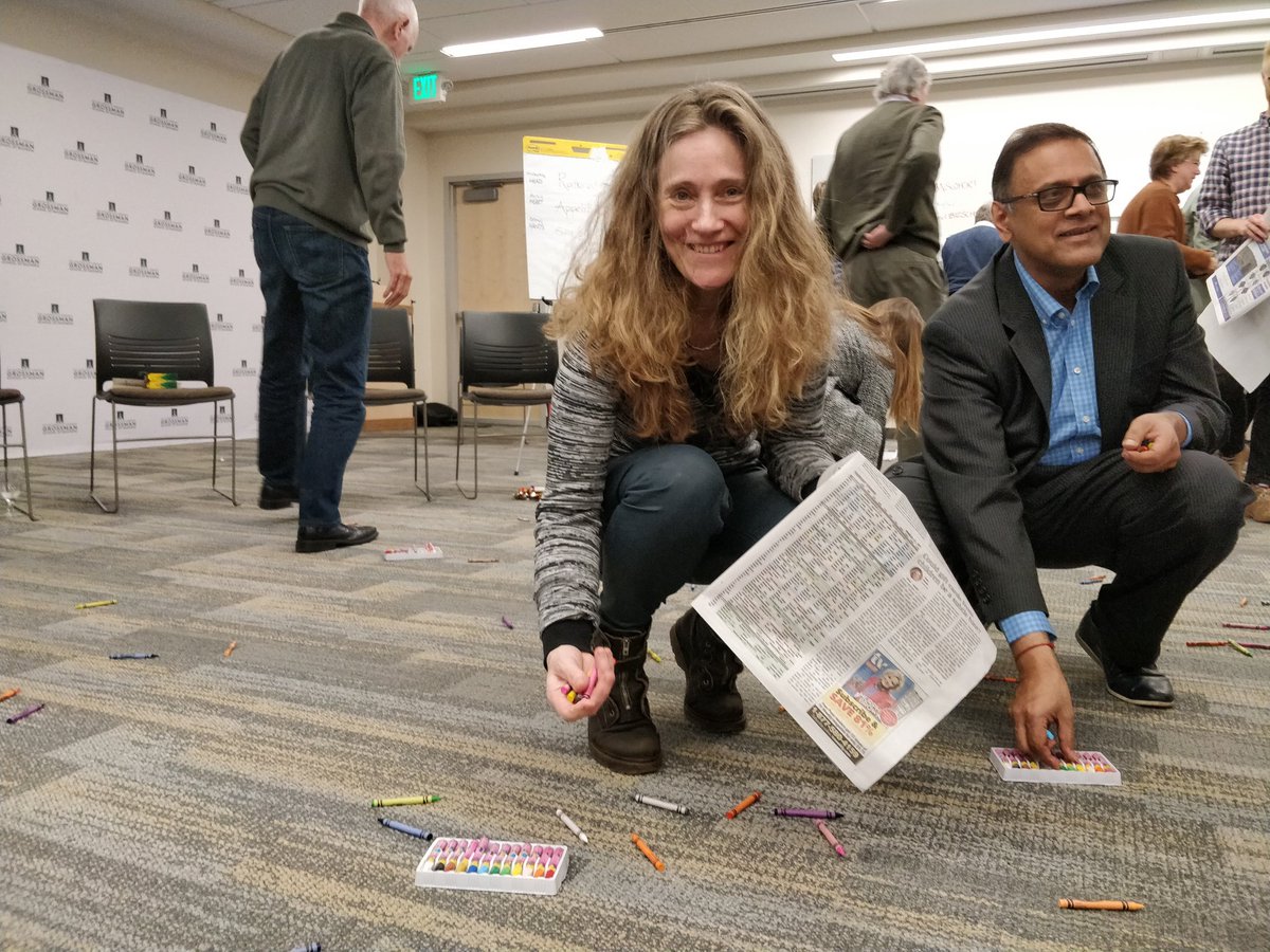 TheGRLI's tweet photo. Creative expression (including the use of colour and non-dominant hand drawing) was the preferred mode for developing the learning of the #DeansCohort on day 1 at @UVMBizSchool https://t.co/gXdevx7WC1
