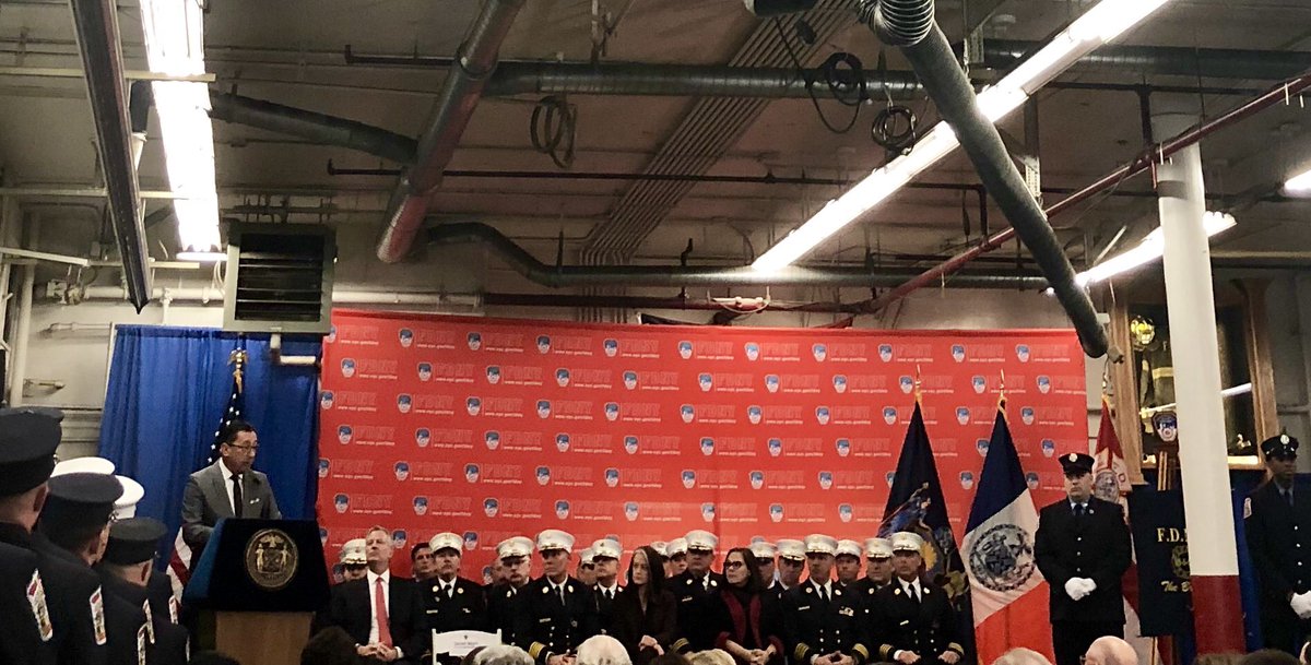 FDNY's tweet photo. He spent every day of his 15 years in 69 Engine protecting this neighborhood, responding day and night to every call for help that came his way -#FDNY Commissioner Daniel Nigro remembers Lt. Michael Davidson #Engine69 https://t.co/Kldic5ekI7