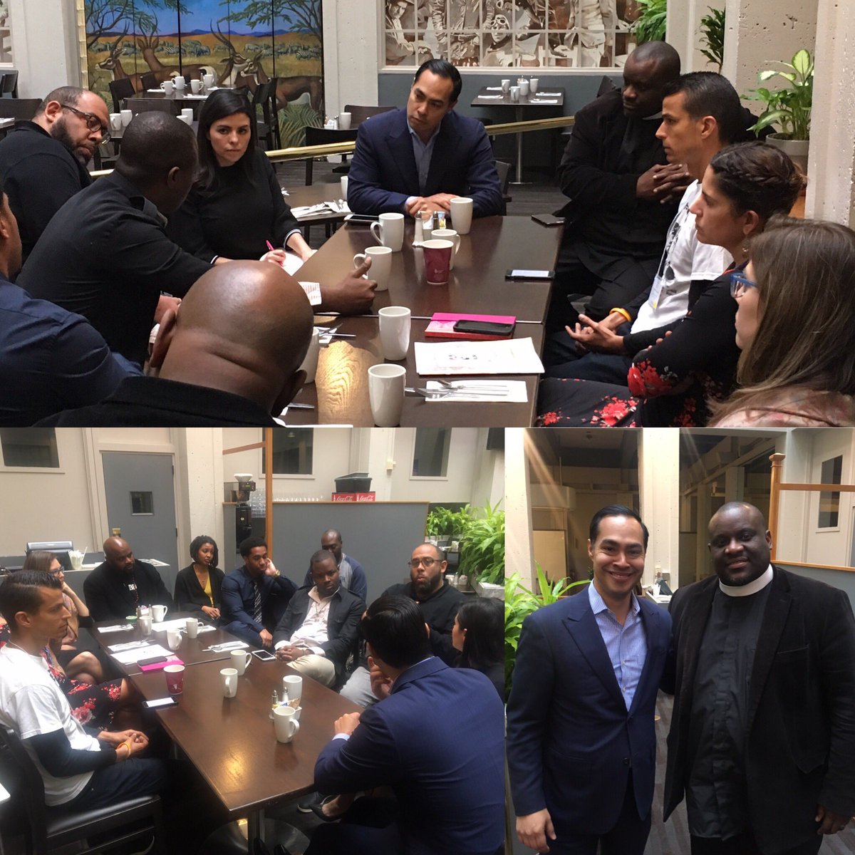 impastormike_'s tweet photo. Impressed by the deep listening &amp; curiosity of Secretary @JulianCastroTX as he sat w/ our  faith ldrs &amp; directly impacted ppl from across our state. Blessings on your continued journey #BuildBridgeBelong #election2020 #OrganizeTheChurch #RighteousVote #GunViolenceIsPublicHealth https://t.co/fH1HyFWGbn
