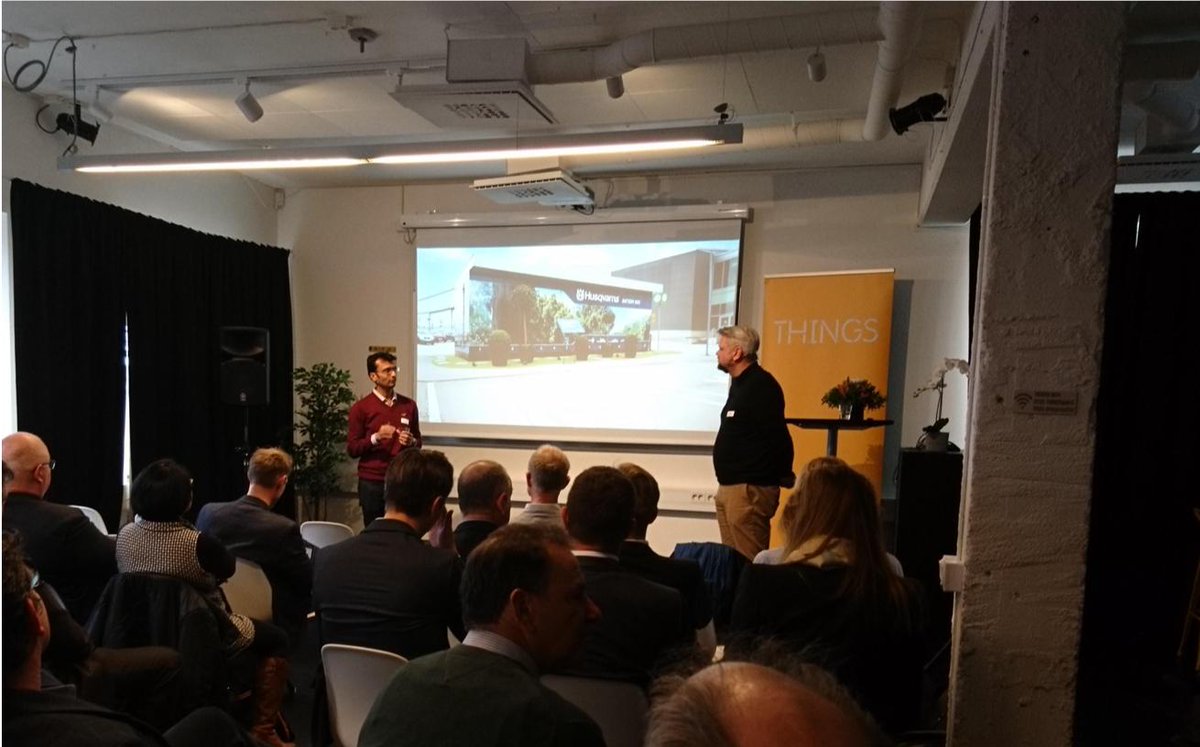 ekkonosolutions's tweet photo. Ekkono's Anders Alneng and Husqvarna's Girish Agarwal presented our Smart Battery project at THINGS' Exec Summit, Husqvarna's AI plans for the future, and collaboration between a 330 year old enterprise and a startup. Coming up again at Hannover Messe – https://t.co/3tnKBDbv8o. https://t.co/39o2a1yMCO