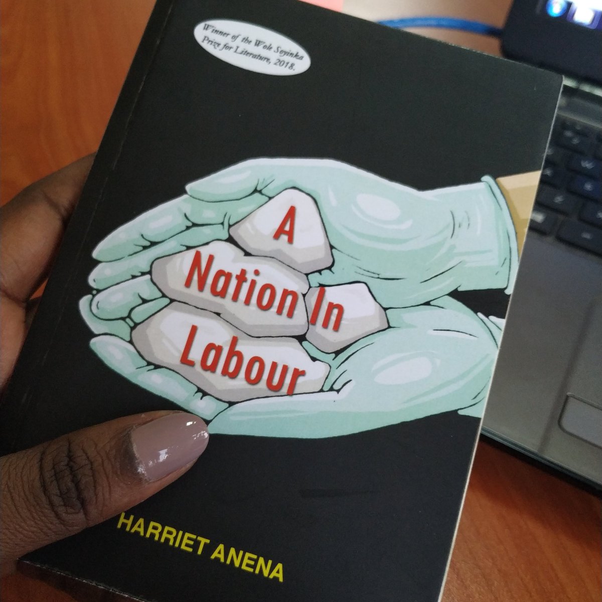 RukhShana's tweet photo. Got me my 1st book for the Month of March and tonight on #NBSLiveAt9 #LiveChat I'll be talking poetry and it's contribution to society with @ahpetite the Author of #ANationinLabor which won her the Wole Soyinka Prize for Literature 2018. Get a copy at only UGX 20k from Aristoc. https://t.co/ByAeWzJDEl
