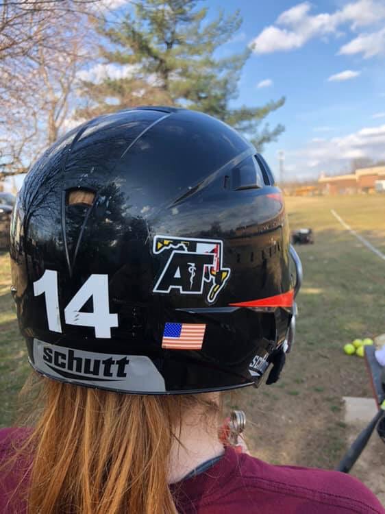 Maryland_ATs's tweet photo. Helmet stickers for #NATM2019 - athletic trainers can wear helmets too! Thank you to Amy Magladry, AT at Eastern Tech, for sprucing up her softball team’s helmets and Ed Strapp for showing off some AT pride on his job with Maryland State Police! Athletic trainers ARE healthcare https://t.co/i5CsMz9rWp
