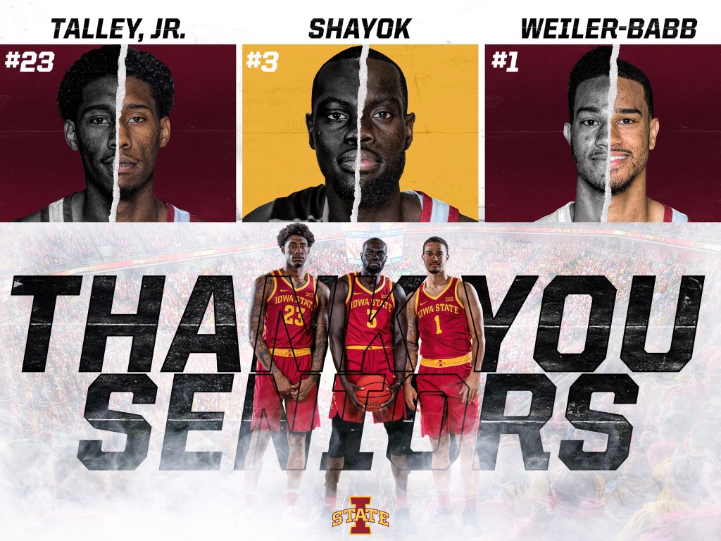 CycloneMBB's tweet photo. Thank you to our seniors for your leadership and dedication to our university and team. You will be missed, but we’ll forever remember your contributions! #Cyclones https://t.co/4SMidq37Sh