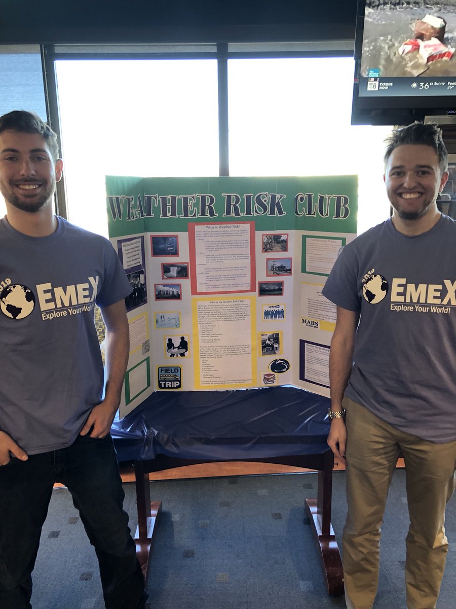 Come out to the weather center in the Walker Building and support the weather risk club at EMEX until 1:00 pm
