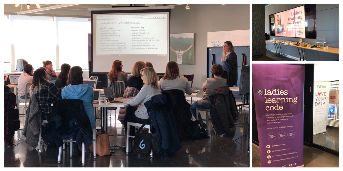 PythianJobs's tweet image. Another great start to the day with @learningcode - full house! So happy to support this amazing group of women! #pythianlife #ladieslearningcode #womenintech #WomenInSTEM #WordPress #blogging #continuedlearning