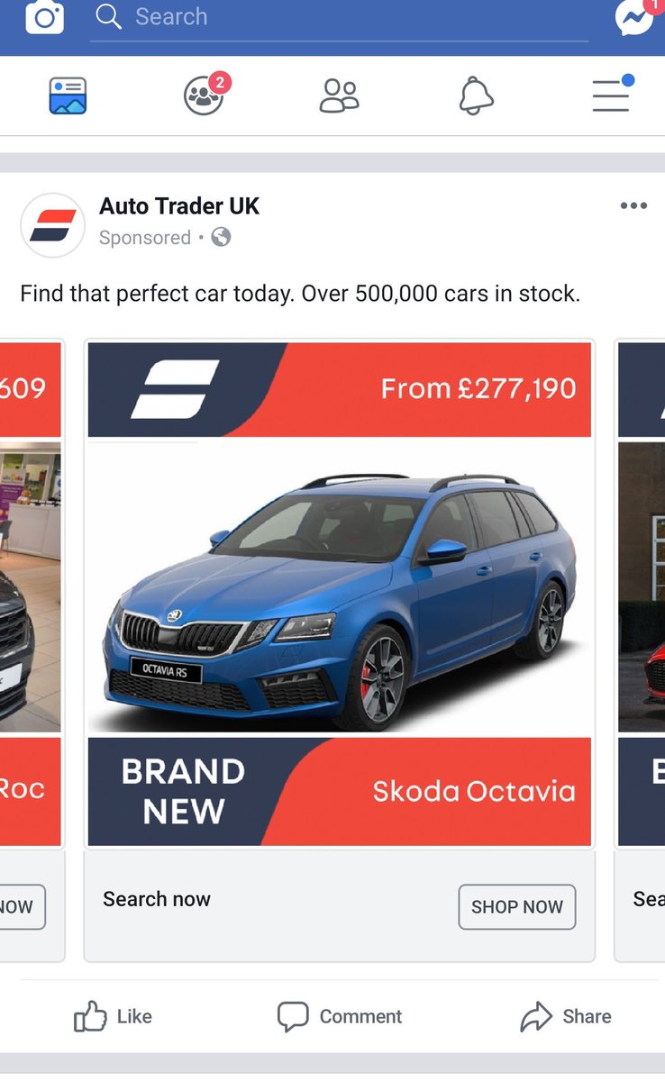 Stratttton's tweet photo. Nice car, but seems a little steep ;) @AutoTrader_UK #autotrader #skoda #howmuch https://t.co/cT0xcsrXFx
