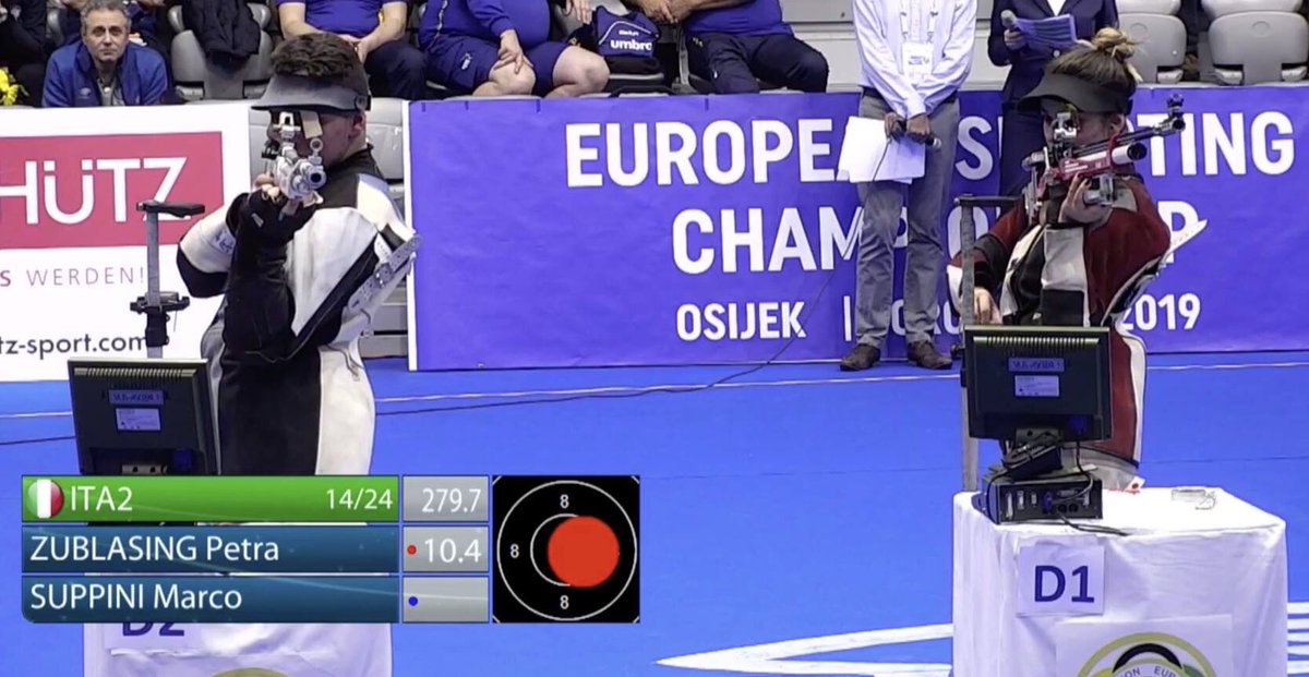 ItaliaTeam_it's tweet photo. Un'altra medaglia da Osijek!
Petra #Zublasing e Marco #Suppini ARGENTO europeo nella carabina mista 10 metri! ๐ฅ
RT veloci e precisi! ๐
#ItaliaTeam @uits_sport https://t.co/3C5uu4I6zz