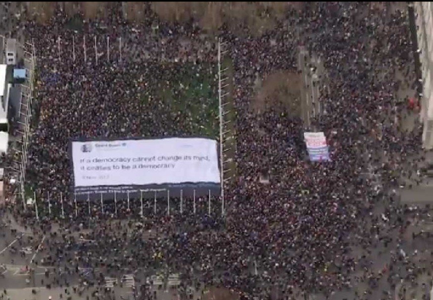 KEWhite2017's tweet photo. @ByDonkeys @Nigel_Farage @Nigel_Farage - #EpicProtestMarch is pitiful - its hard to support the obvious #BrexitLies
Truth & conviction clearly represented via....
#PutItToThePeople
#PeoplesVoteMarch
#PeoplesVote
#PutItToThePeopleMarch https://t.co/2N5PuU8j9Y