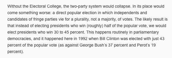 A well-considered warning from <a href="/WindsorMann/">Windsor Mann</a>: Beware the unintended consequences of a national popular vote. bit.ly/2Jxjdct