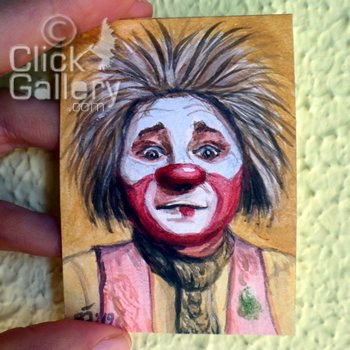 BirsenOzbilge's tweet photo. New blogpost; ACEO Clown Portrait #96 "Boom"
https://t.co/NXyi5qg44B
#bloggersunveiled #clowns #PortraitChallenge #miniature #collectors @Patreon #ArtistOnTwitter #agaboom #rt please https://t.co/o1VT4z8tlL