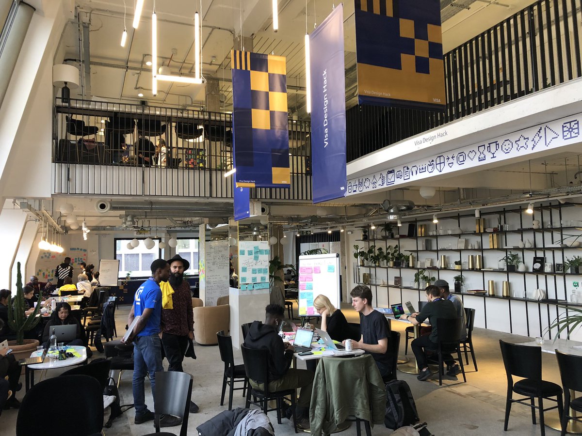 Great fun mentoring today at the #visasmallbiz Design Hack with <a href="/Visa/">Visa</a> in London. Fantastic to see some creative ideation and high energy levels and excited to see the final pitches tomorrow #visa #LifeatVisa #fintech #payments #AKQA <a href="/founders_future/">FoundersoftheFuture</a>