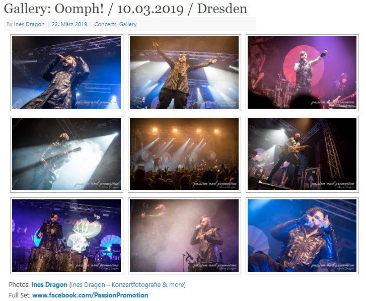 PassionAndPromo's tweet photo. Nach den #WWN Bildern + Bericht ist nun die Gallery zu @oomphband vom Auftritt im @kwmdresden mit ihrer Vorband #Nervenbeisser online gegangen. Vielen Dank an dieser Stelle an @NapalmRecords 🌹

⏩ https://t.co/gjUZ4V9ODL https://t.co/tbJL1ODxoD