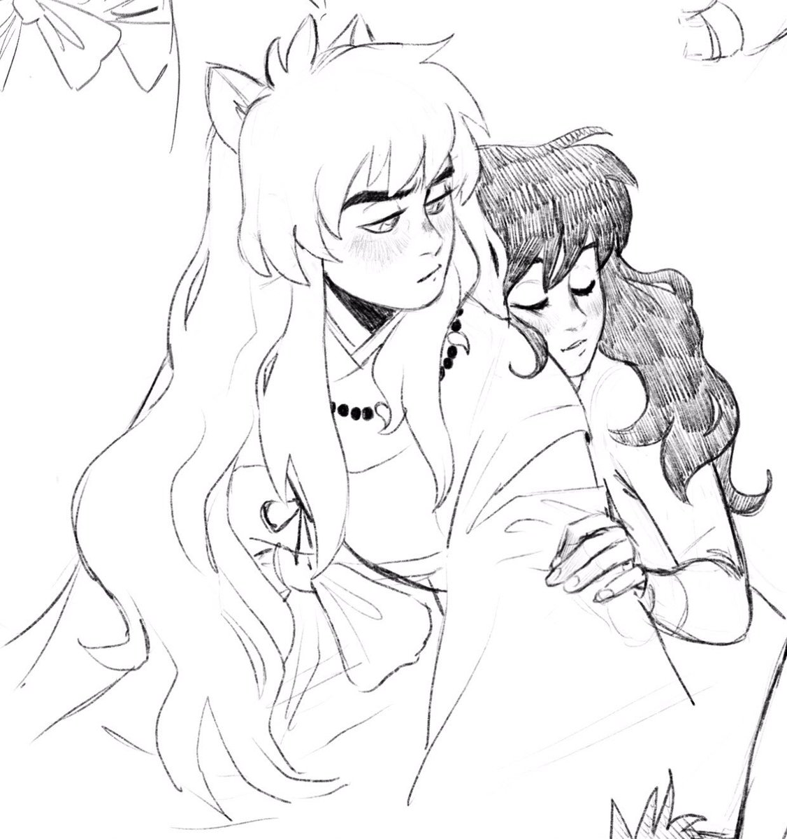 mizbino's tweet photo. haven't been drawing the otp enough 😤😤💕💕 #Inuyasha #kagome #inukag https://t.co/yFky691uPs