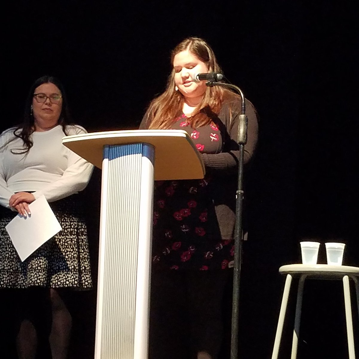 NuUgrc's tweet photo. Carly and Emily introducing @waub Rice! #ugrc2019 https://t.co/2k7LtMNaeQ