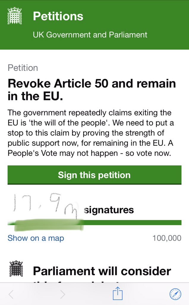 steinish's tweet photo. We did it. #article50petition #brexitisover #longlivetheEU https://t.co/YprJeP5zEf
