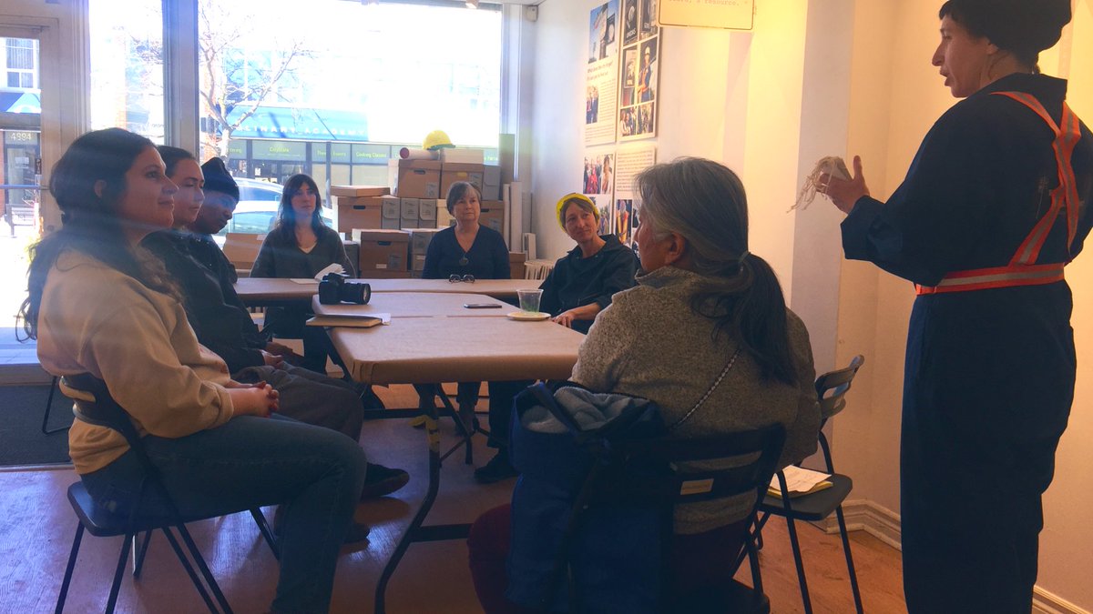 artsetobicoke's tweet photo. The third (and final 😢) workshop with @PUBLICMEM for @myseumTO is underway in our #StorefrontGallery. Warmups with word association &amp; found objects. https://t.co/D1JzL6quPr