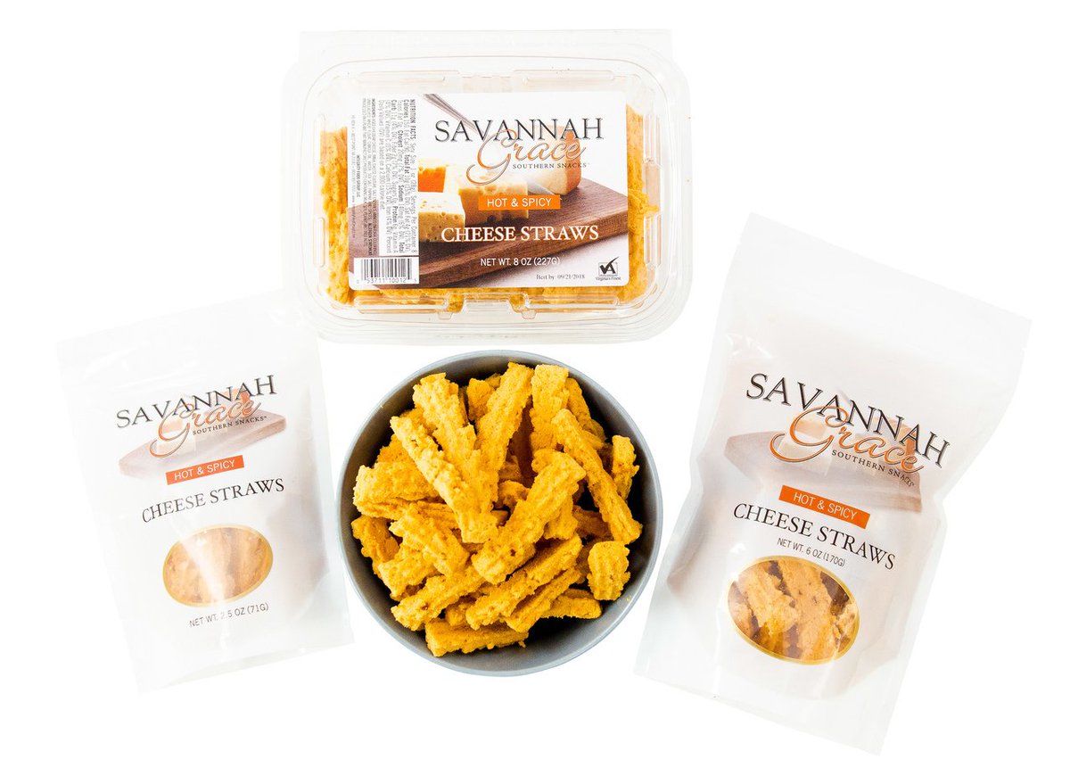Looking for a tasty snack? Stop in and grab our #weeklyspecial of Savannah Grace cheese straws, locally made, 50¢ off the 6 and 8oz bags.