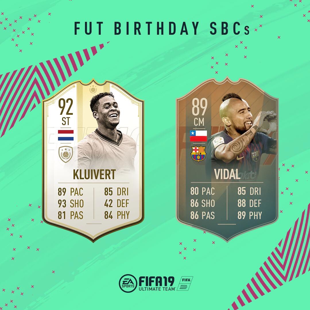 Helmar Designs On Twitter Futbirthday Continues With Prime Icon Moments Patrick Kluivert Flashback Arturo Vidal Sbcs Fifa19