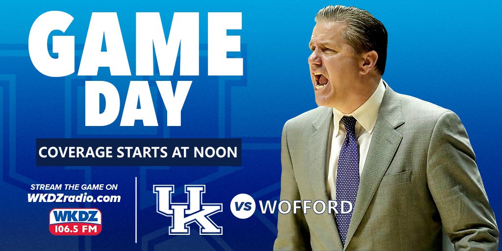 yourweatheredge's tweet photo. Almost time big blue nation! Tip of the UK Wildcats VS Wofford on your home for UK Sports, 106.5 WKDZ and worldwide https://t.co/qifYVi0eC9 will be in about 30 minutes! https://t.co/kXo4epkbvt