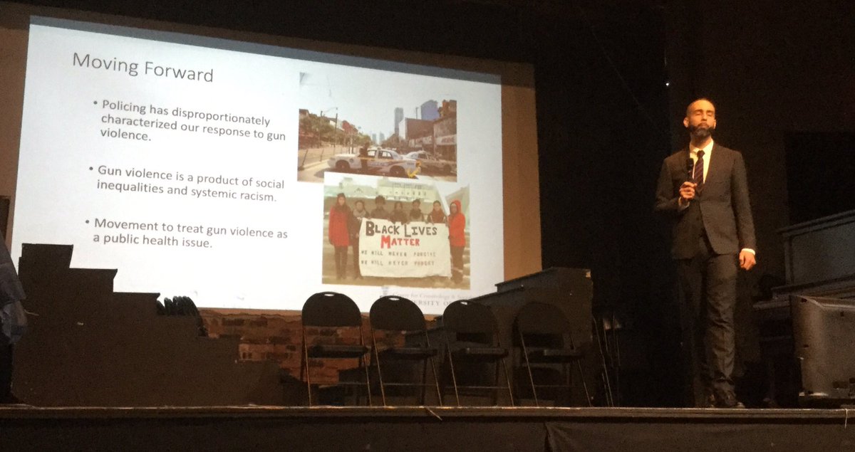 mjrichardson_to's tweet photo. On stage now, @HaagJulius discussing gun violence rates & #PoliceData in Toronto....and “Hasty” political-responses in #TOPoli at @CityBuildingNow Conference.
#CityBuildingNow https://t.co/01SF6zR7ly