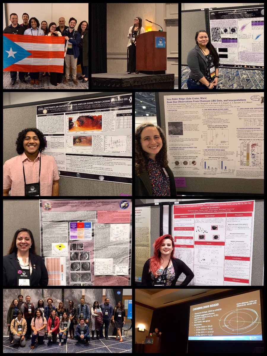 GeoSpaceLatinx's tweet image. Congrats to all who presented at the Lunar and Planetary Science Conference! Thanks to Dr. Hernandez and others for sharing photos! It’s great to see your amazing work! Photo credit: @francy_pants @PlanetTreky @geologiststephy @corrinerojas 
#LPSC2019 #LatinosInSTEM #SOLESS