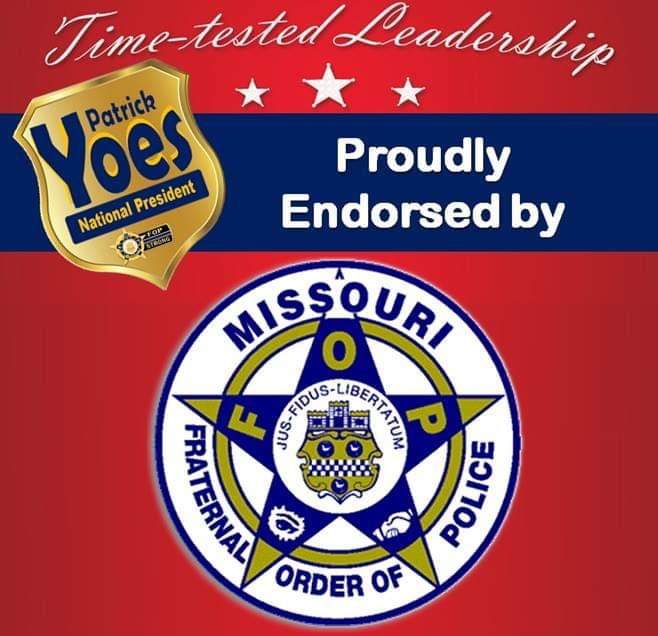 Thank you to the Board of Trustees representing the 7,400 members of the Missouri Fraternal Order of Police.Speial thanks to President Rick Inglima, National Trustee Bill Albertson, Treasure Kevin Ahlbrand, Kansas City Lodge President Brad Lemon and all the members of the MO FOP