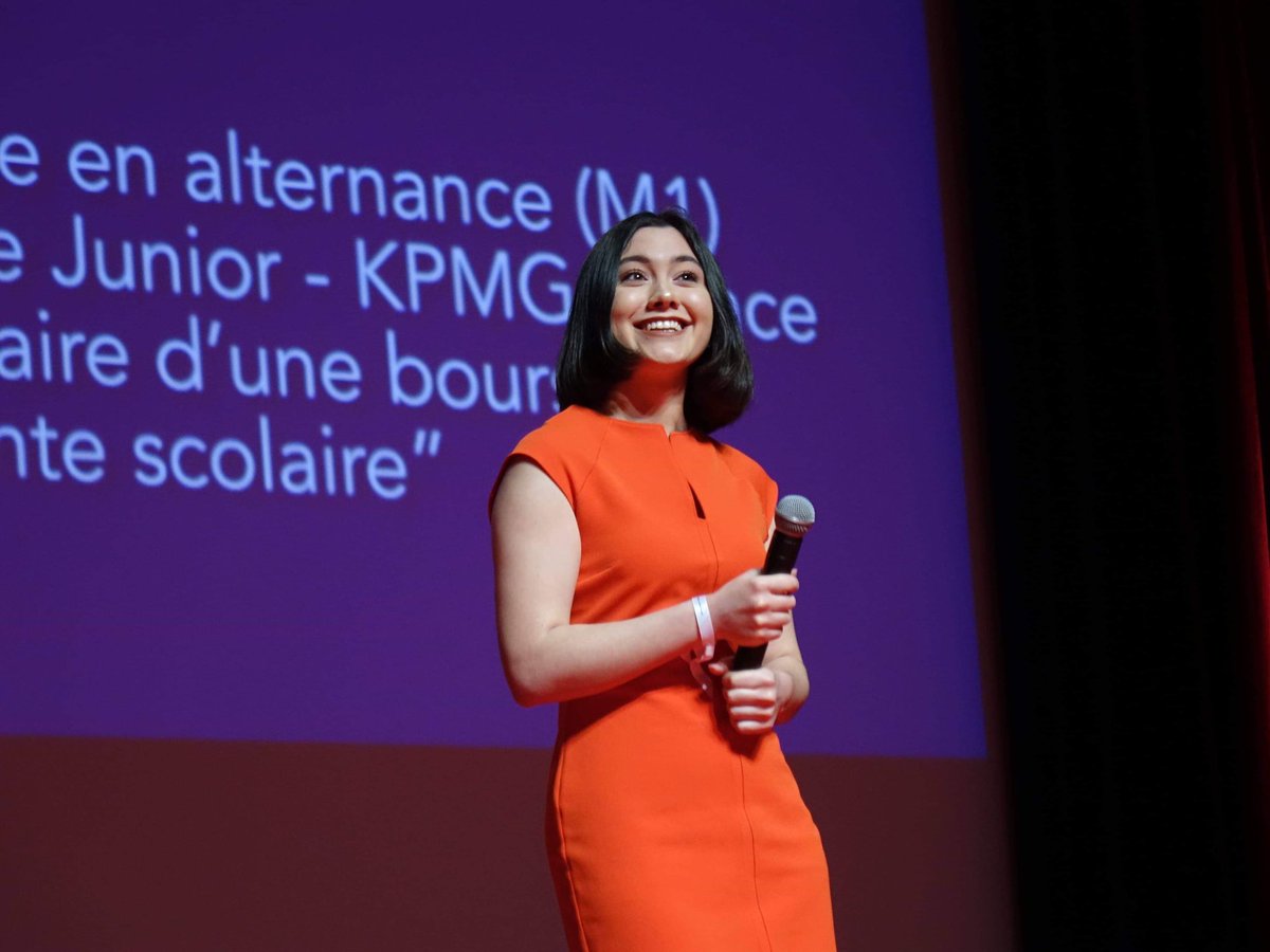JSoreauEMNorman's tweet photo. Très fier du témoignage de Gamze SIRIN,  en M2 Alt à l’@EMNormandie, qui présente les actions de la #Fondation @EMNormandie en faveur de l’#EgalitéDesChances. 
Bénéficiaire @edresup au lycée, elle est devenue membre active @EM_Cordees une fois admise sur le campus du #Havre https://t.co/s19hNbUCYk