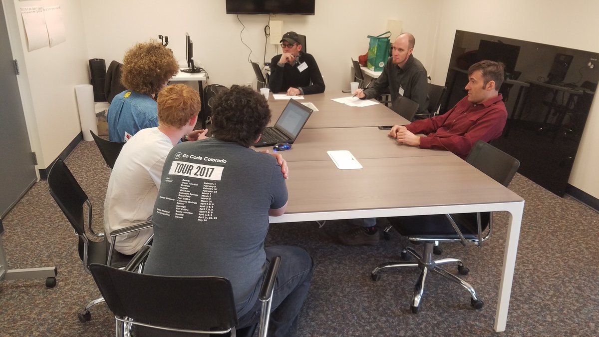 Colorado_BIC's tweet photo. Idea-vetting went very well this morning. Participants are taking a lunch break now and then we'll continue with more training sessions at #WesternSlope Challenge Day.
#GoCodeColorado @COSecofState https://t.co/wuXTQuEAte